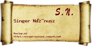 Singer Nónusz névjegykártya